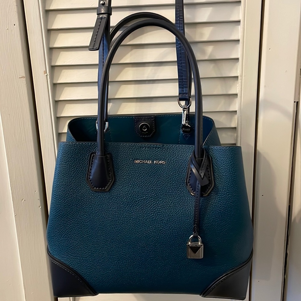Dark green & Navy crossbody tote, Michael Kors